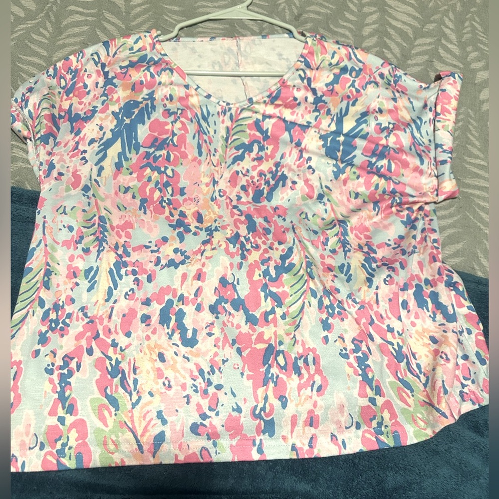 Pink splatter shirt